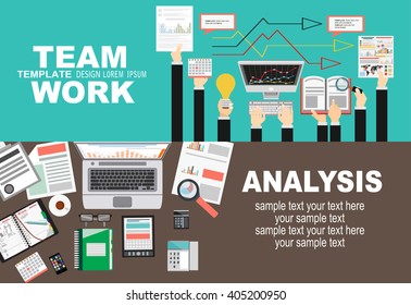 Flat design illustration concepts for business analysis and planning, consulting, team work, project management, financial report and strategy . Concepts web banner and printed materials.
