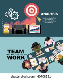 Flat design illustration concepts for business analysis and planning, consulting, team work, project management, financial report and strategy . Concepts web banner and printed materials.