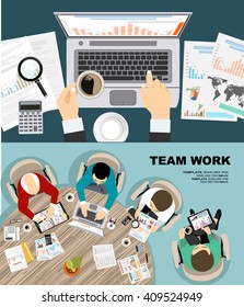 Flat design illustration concepts for business analysis and planning, consulting, team work, project management, financial report and strategy . Concepts web banner and printed materials.
