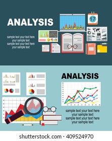 Flat design illustration concepts for business analysis and planning, consulting, team work, project management, financial report and strategy . Concepts web banner and printed materials.