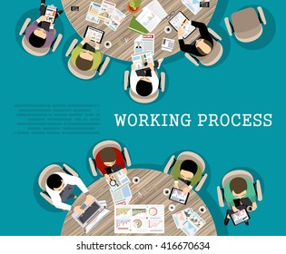 Flat design illustration concepts for business analysis and planning, consulting, team work, project management, financial report and strategy . Concepts web banner and printed materials.