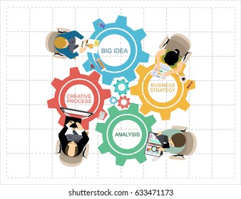 Flat design illustration concepts for business analysis and planning, consulting, team work, project management, financial report and strategy . Concepts web banner and printed materials.