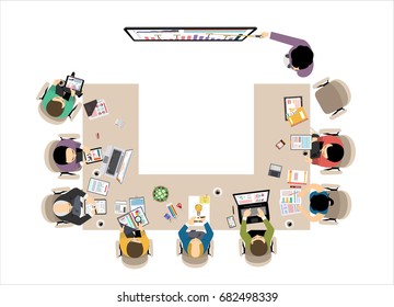 Flat design illustration concepts for business analysis and planning, consulting, team work, project management, financial report and strategy. Business seminar. Concepts web banner.