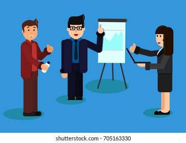 Flat design illustration concepts for business analysis and planning, consulting, team work, project management, financial report and strategy. Vector Illustration