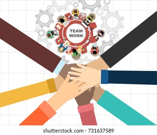 Flat design illustration concepts for business analysis and planning, consulting, team work, project management. Business, team work, cooperation and partnership.