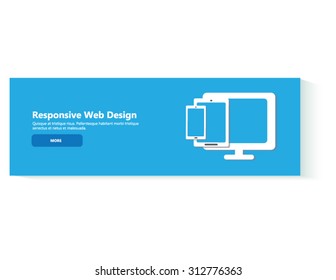 Flat design illustration concepts for creative process, graphic design, web design development, responsive web design, coding. Web banner