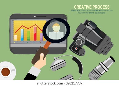 Flat design illustration concepts for creative process.Concepts for web banner and promotional material.