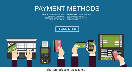 Flat design illustration concepts for Payment Methods. Concepts web banner