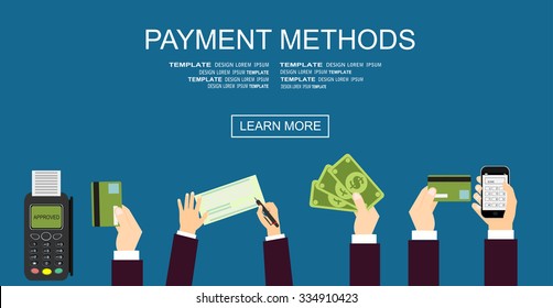 Flat design illustration concepts for Payment Methods. Concepts web banner