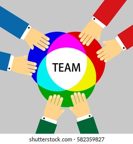 Flat design illustration concepts for teamwork, business analysis, project management and application development.