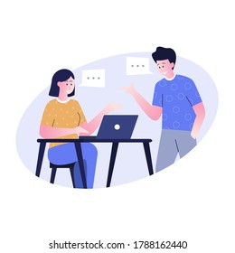 Flat design illustration of conversation 