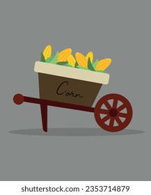 Ilustración de diseño plano con portaobjetos de maíz