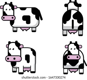 a  flat  design illustration of cows . 