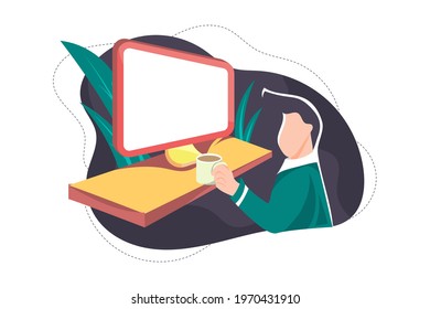 Flat design illustration of Cryptocurrency exchange, digital money market, business, finance, office, bitcoin, cryptocurrency and blockchain technology