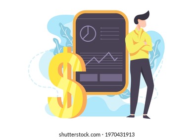 Flat design illustration of Cryptocurrency exchange, digital money market, business, finance, office, bitcoin, cryptocurrency and blockchain technology