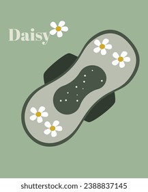 Flat Design Illustration with Daisy and Pad