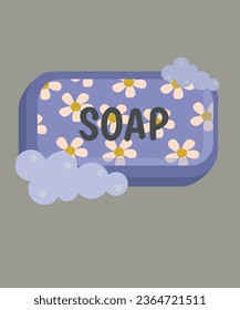  Flaches Design Illustration mit Daisy Soap Bar