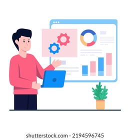 Flaches Design, Illustration der Datenverwaltung