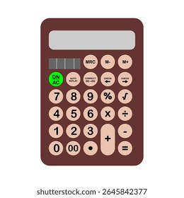 Flat design illustration of a digital calculator, ideal for conveying precision, data analysis, or financial planning in various professional or academic contexts