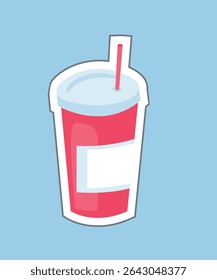 Flache Design-Illustration mit Getränkeaufkleber