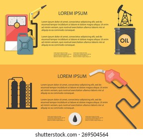 Flat design illustration extraction of oil. Concepts web banner.