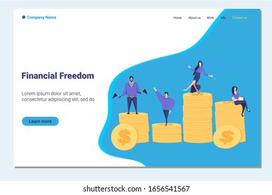 Ilustración de diseño plano
concepto de libertad financiera 