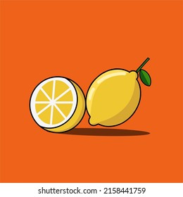 flat design illustration of fresh lemon fruit on a bright background
