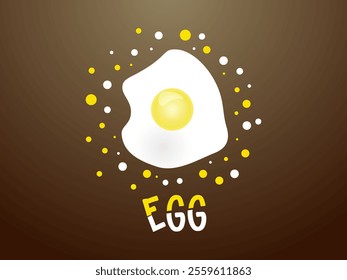 flat design illustration of fried egg on colored background