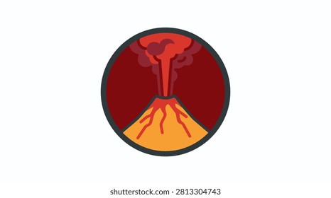 Flat design illustration for geological hazards and volcanic activity.