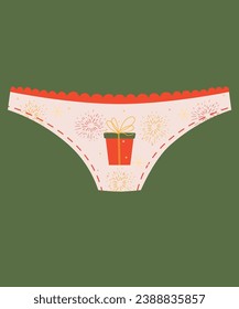 Flat Design Illustration with Gift Underpants