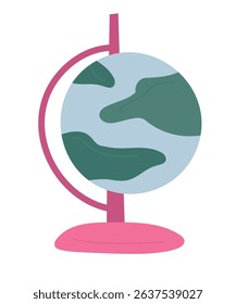  Flat Design Illustration with Globe