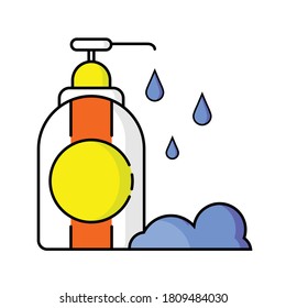 Un diseño plano de la ilustración del jabón de mano para mantener limpio en la pandemia.