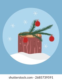  Ilustração de design plano com oco na bola do ramo