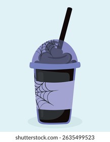 Flat Design Illustration with Ice Cream Milkshake at Boo Taste
