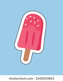 Flat Design Illustration With Ice Cream Candy Sticker