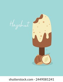  Ilustración de diseño plano con Ice Lolly en Hazelnut