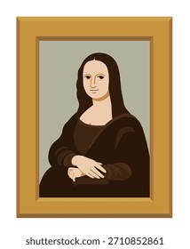 Flat Design Illustration Inspiriert von Mona Lisa . Moderner klassischer Kunststil.