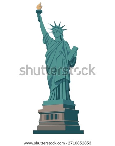 Flat Design Illustration Inspired by the Statue of Liberty – New York Landmark Concept