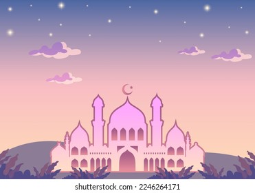 Flat design illustration of an Islamic important days, projects, content, Ramadan cards and Eid greetings vector