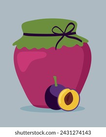 Flat Design Illustration at Jam with Plum Taste