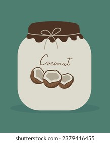 Flaches Design Illustration Jar von Kokosnuss