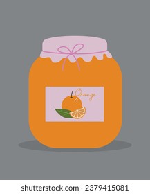 Flat Design Illustration Jar of Jam Orange