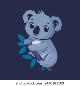 flat design illustration of koala