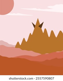 flat design illustration of lampung siger landmark