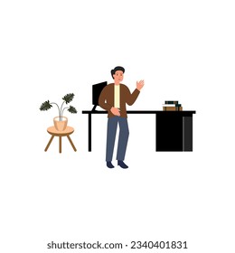 Flat design illustration landing page vector element
