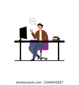 Flat design illustration landing page vector element