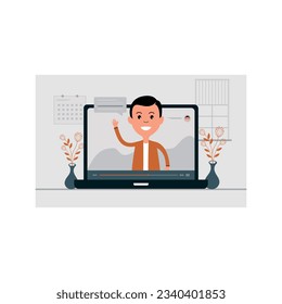 Flat design illustration landing page vector element