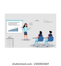 Flat design illustration landing page vector element