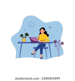 Flat design illustration landing page vector element