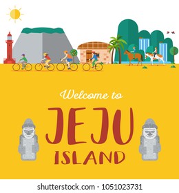Flat design, Illustration of landmarks and icons in Jeju Island, South Korea, Vector
Flat design, Illustration of landmarks and icons in Jeju Island, South Korea, Vector